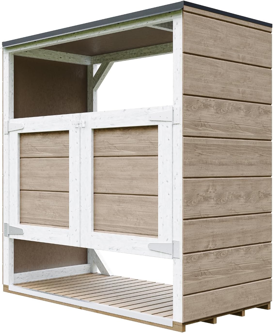 Abri de Jardin pour poubelles, Cache Poubelle extérieur 2x240L – Coffre de Rangement Exterieur, Armoire de Jardin, cabane de Jardin Exterieur – etezen M980A-TERRA Brown