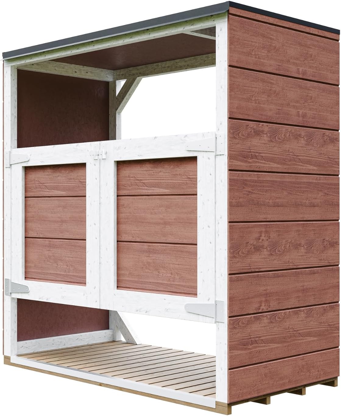 Abri de Jardin pour poubelles, Cache Poubelle extérieur 2x240L – Coffre de Rangement Exterieur, Armoire de Jardin, cabane de Jardin Exterieur – etezen M980A-REDWOOD Red