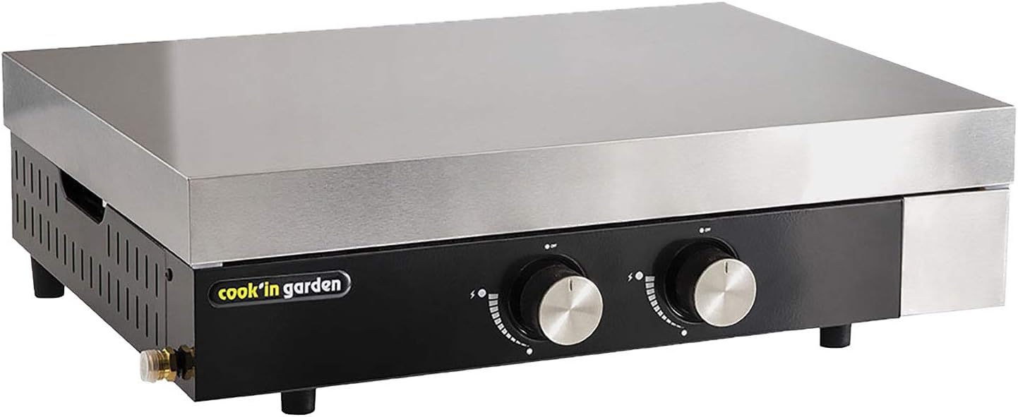 etezen - Plancha Finesta - 2 brûleurs fonte - capot, 8-10 pers.