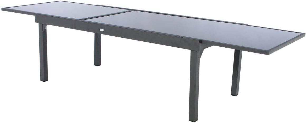 etezen - Piazza extensible - 12 places - aluminium/verre renforcé - gris graphite
