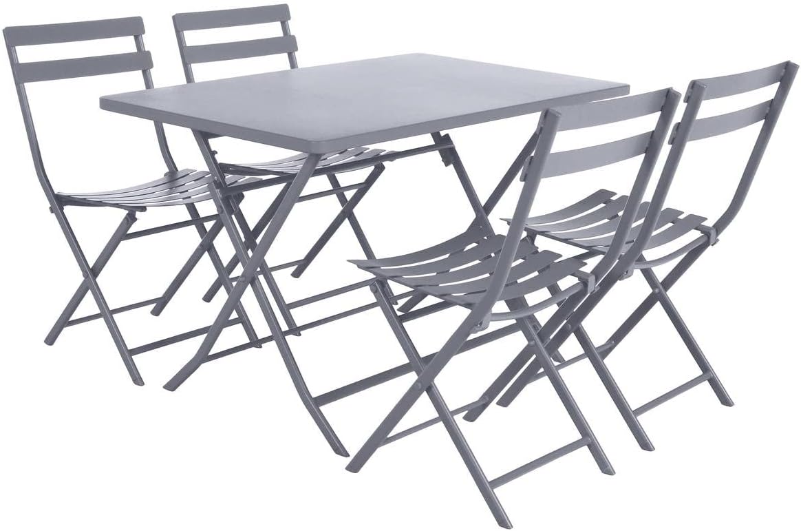 etezen - Greensboro - 4 places - table pliante acier antirouille, quartz