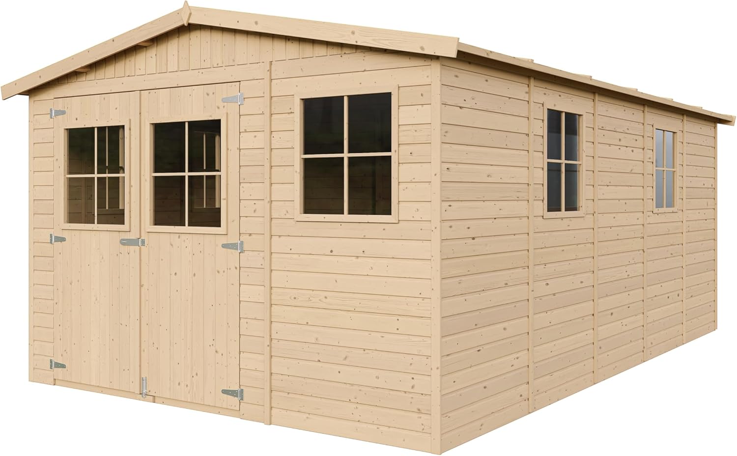 ABRI de Jardin en Bois Exterieur avec Les PLANCHERS IMPRÉGNÉ - Chalet en Pin/épicéa- H226x324x516 cm/15 m²- Construction de Panneaux- Rangement pour vélos, Remise à Outils- etezen M337+M337G