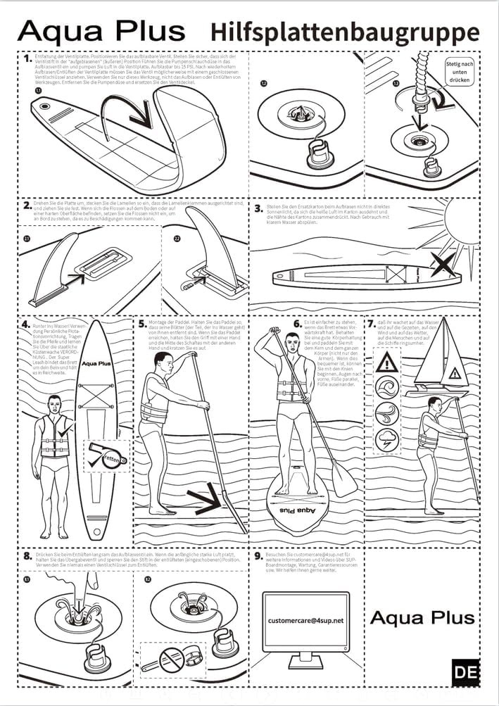 etezen - planche SUP gonflable 15cm - pagaie, sac, pompe