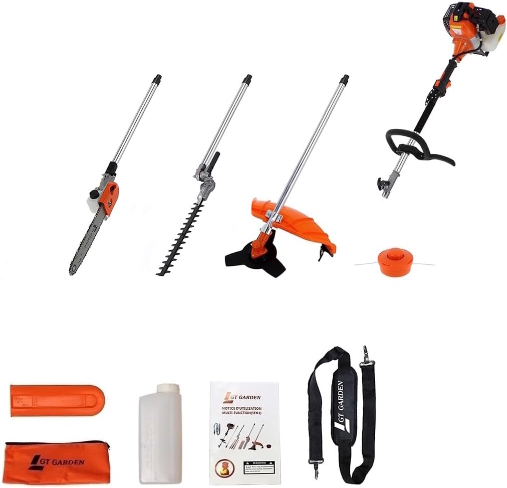 etezen - outil multifonction thermique 4 en 1 - 52cc - tronçonneuse, débroussailleuse, taille-haies