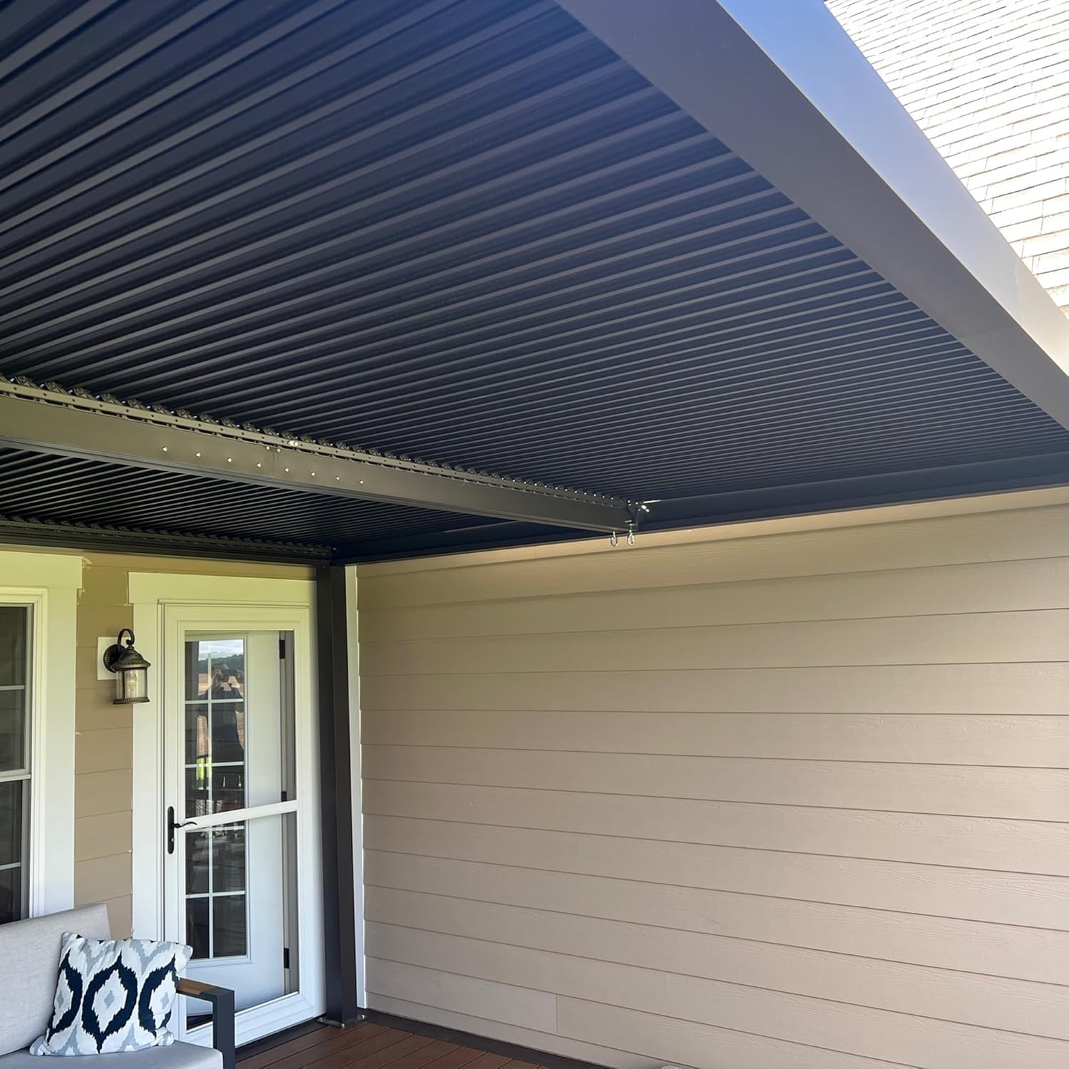 etezen - Pergola bioclimatique 4,6x3,3 m, alu, persiennes fixes