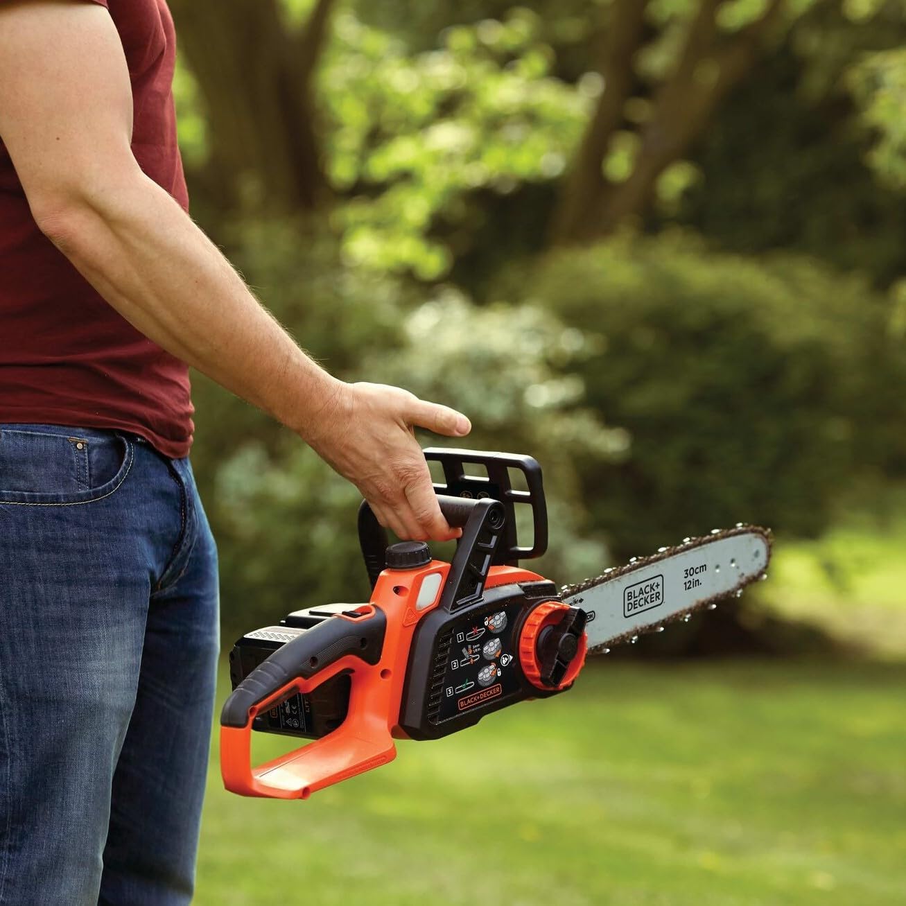 etezen - Tronçonneuse 36V 30cm, batterie 2Ah, lubrification auto, tendeur sans outil - GKC3630L20-QW