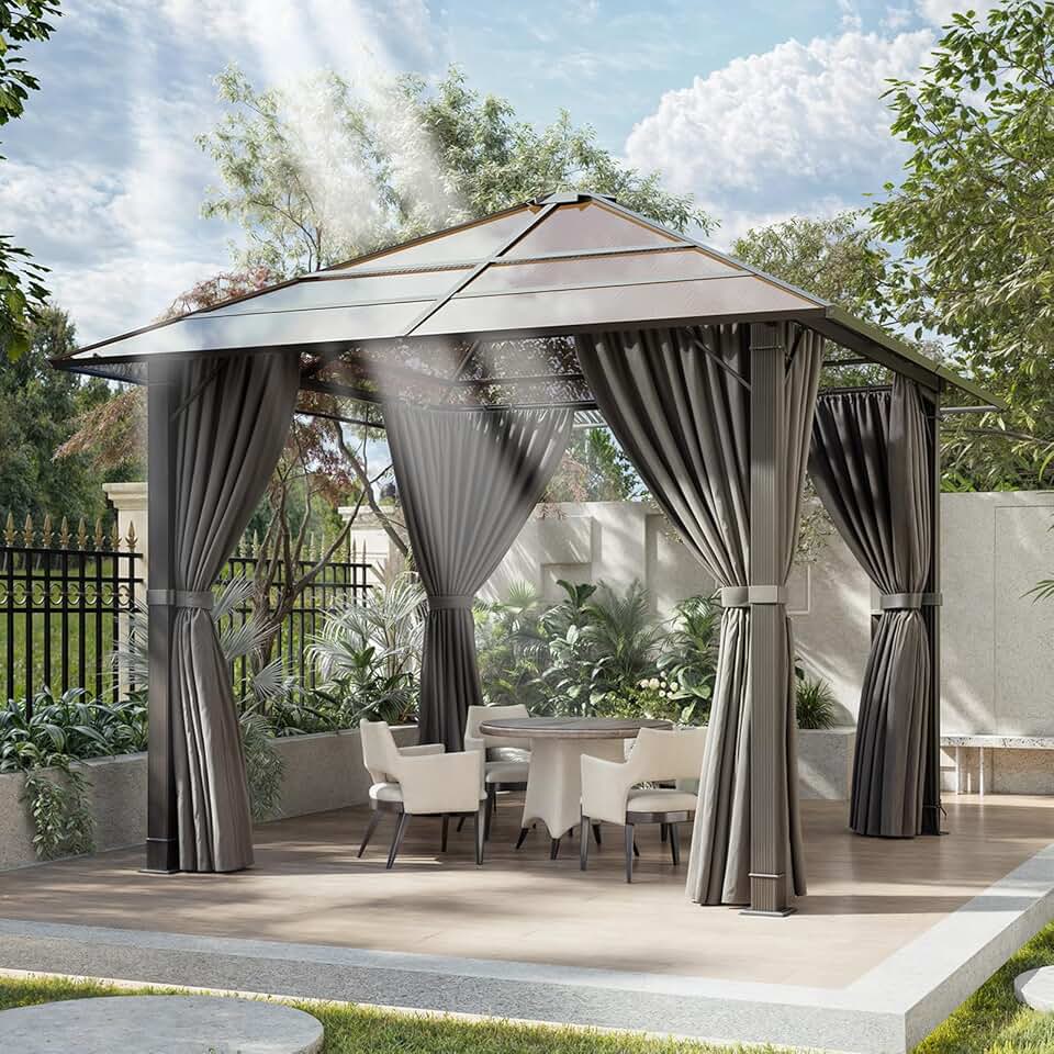 etezen - Tonnelle Hardtop Aluminium 3x3m, étanche UV, gris
