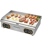 etezen Plancha Électrique Professionnelle Inox 4400W De Gril En Le Fer 73 * 43cm, Thermostat 50 ...