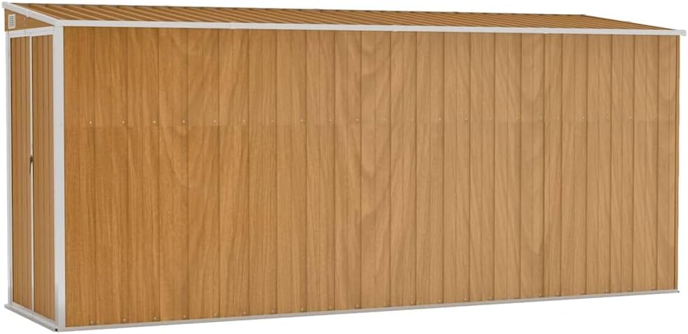 etezen Abri de Jardin Mural Marron 118 x 382 x 178 cm Acier galvanisé,Structures extérieures, Cabanes & abris de Jardin,316232