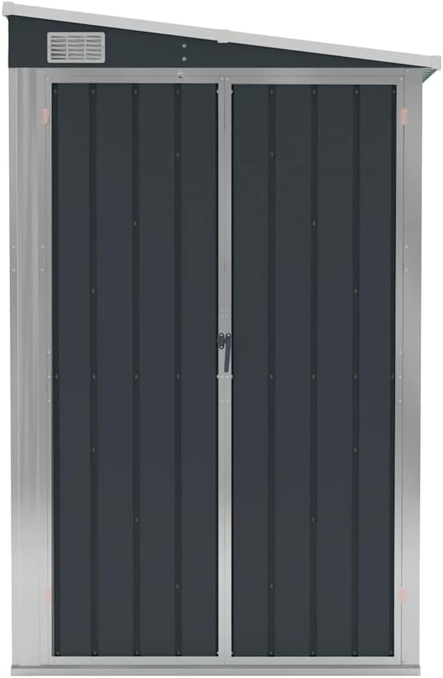 etezen Abri de Jardin Mural Anthracite 118x382x178 cm Acier,Structures extérieures, Cabanes & abris de Jardin,316231
