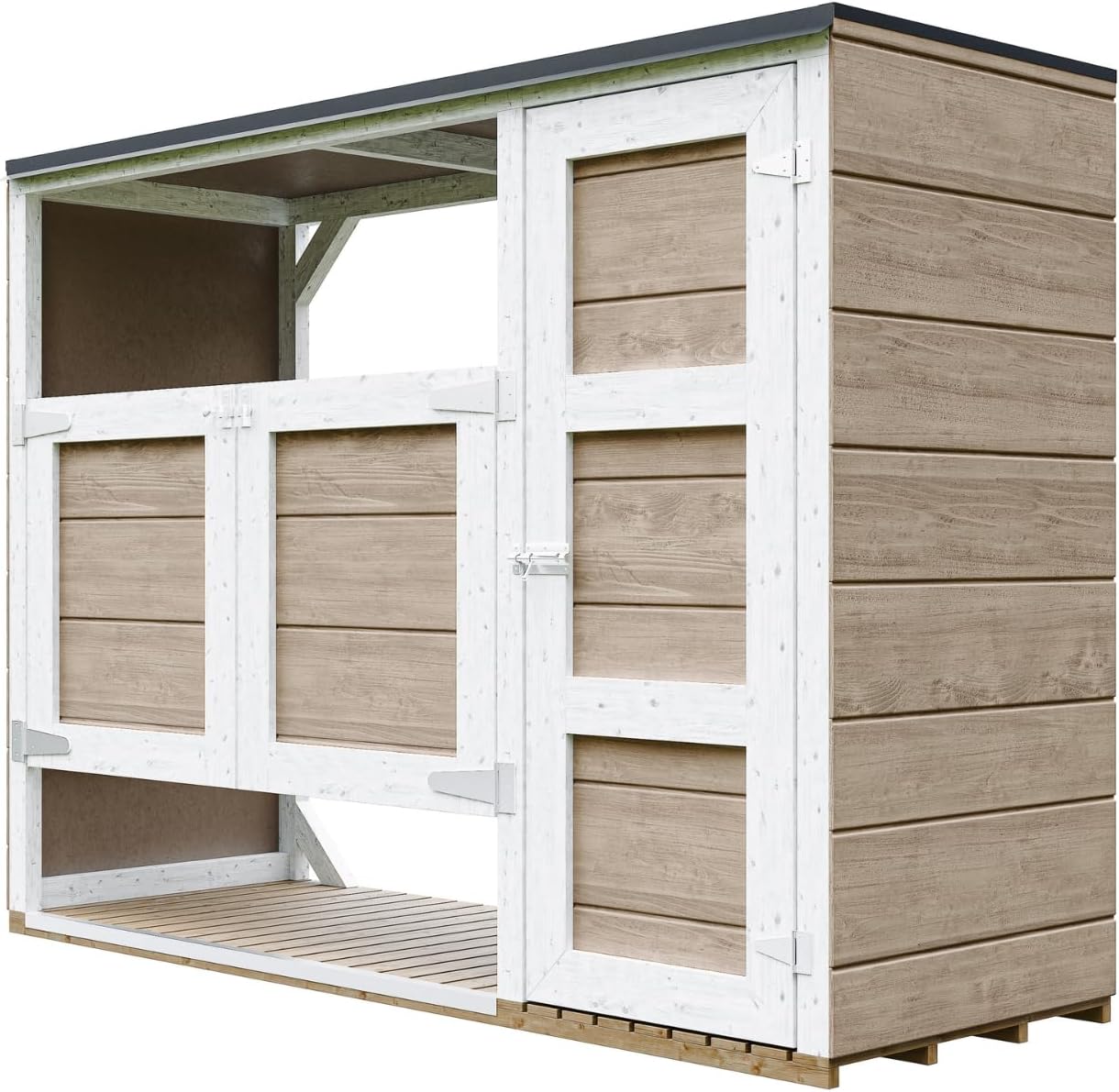 Abri de Jardin pour poubelles, Cache Poubelle extérieur 2x240L – Coffre de Rangement Exterieur, Armoire de Jardin, cabane de Jardin Exterieur – etezen M981A-TERRA Brown