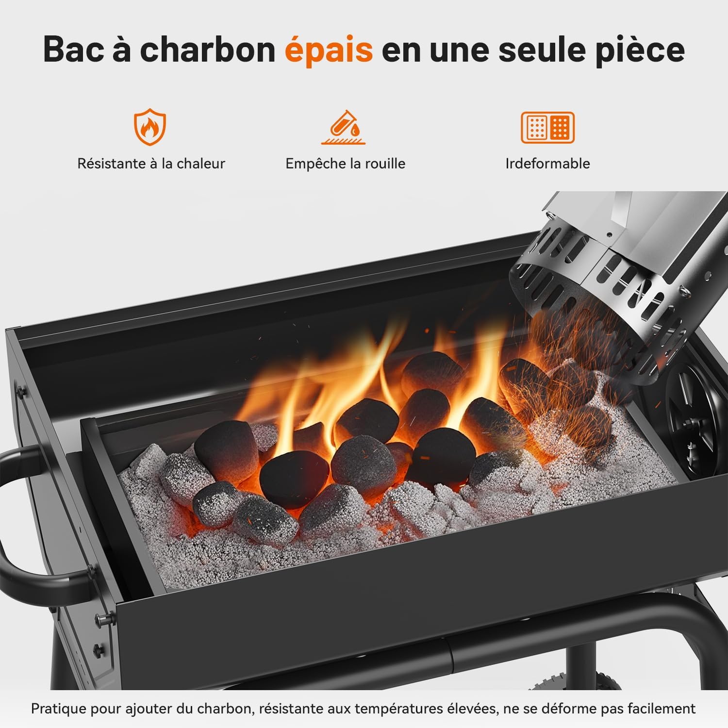 etezen 23 pouces barbecue pentagonal, chromé, 469 Sq In-23 Pouces