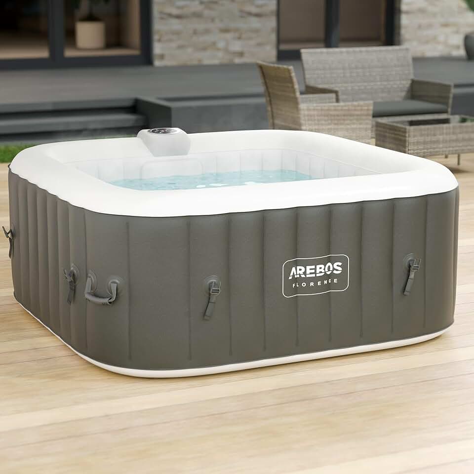 etezen - Spa gonflable carré 154x154cm - 4 personnes, 100 jets, 600L