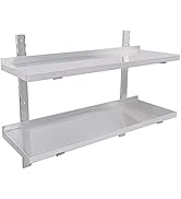 etezen Étagère Murale INOX Cuisine Tablette Flottante Pose Murale Catering 2 Couches (100 * 30cm)