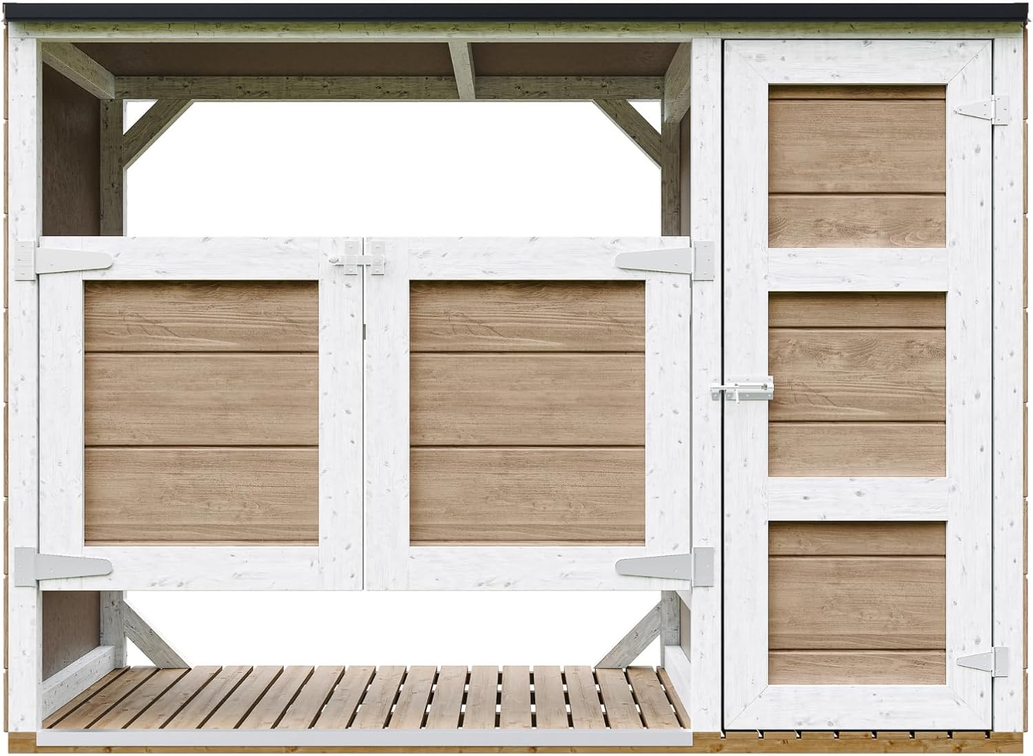 Abri de Jardin pour poubelles, Cache Poubelle extérieur 2x240L – Coffre de Rangement Exterieur, Armoire de Jardin, cabane de Jardin Exterieur – etezen M981A-TERRA Brown