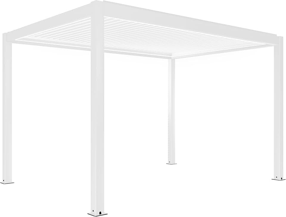 etezen - Pergola bioclimatique motorisée éclairage - 3x4 m - Blanc