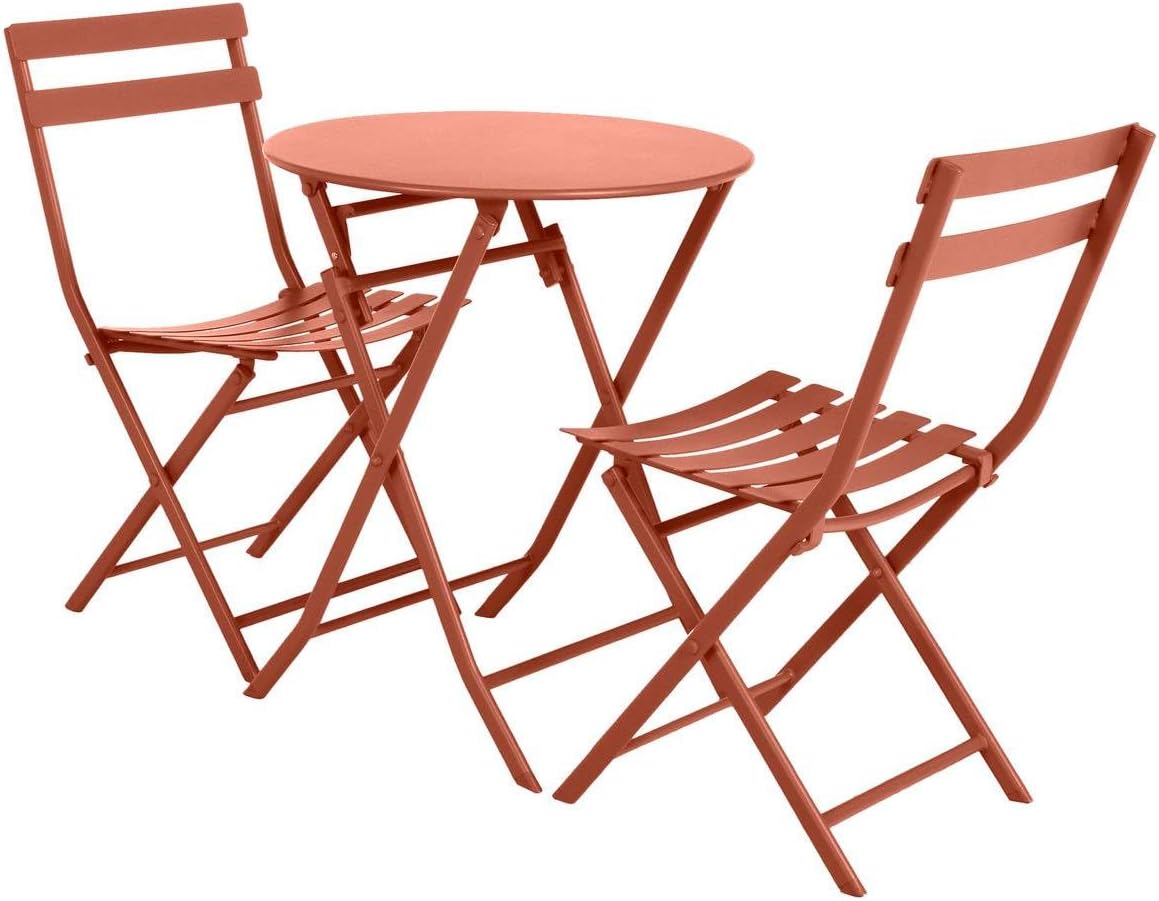 etezen - Greensboro Ambre - ronde pliante 2 places - acier époxy renforcé