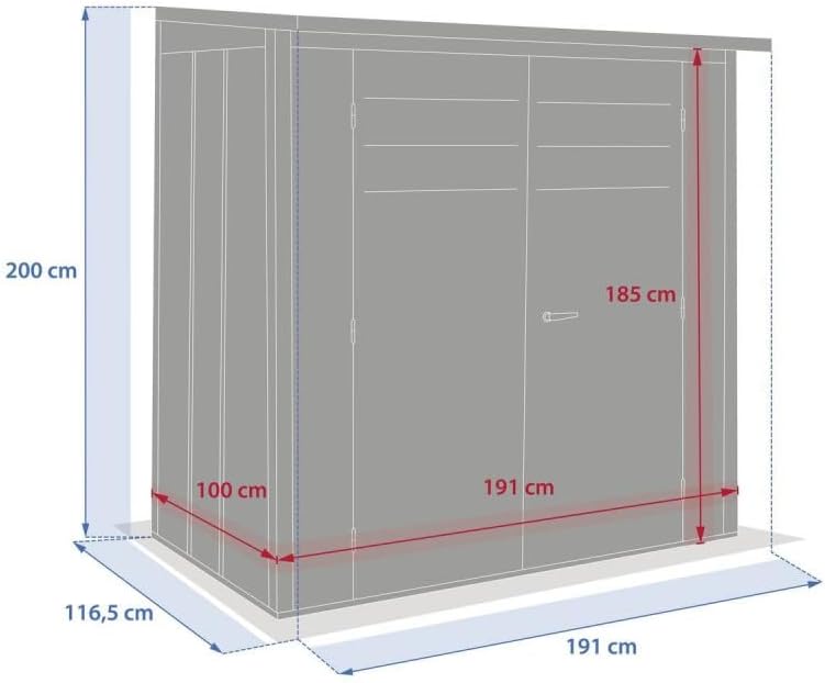 etezen - Abri de Jardin Forgia 2,2m² - acier graphite robuste