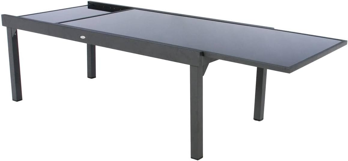 etezen - Piazza extensible - 12 places - aluminium/verre renforcé - gris graphite