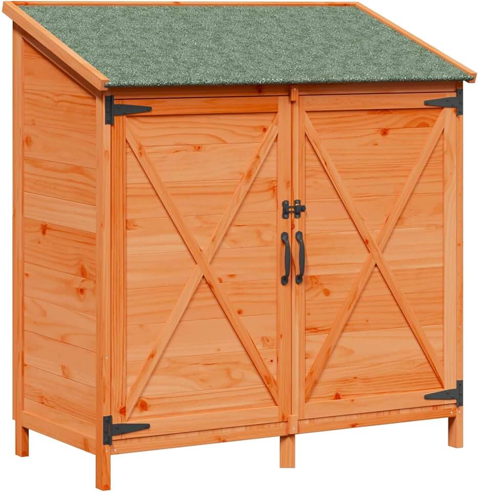 etezen - Abri de jardin bois, 106x56x113,5 cm, rangement spacieux, résistant intempéries