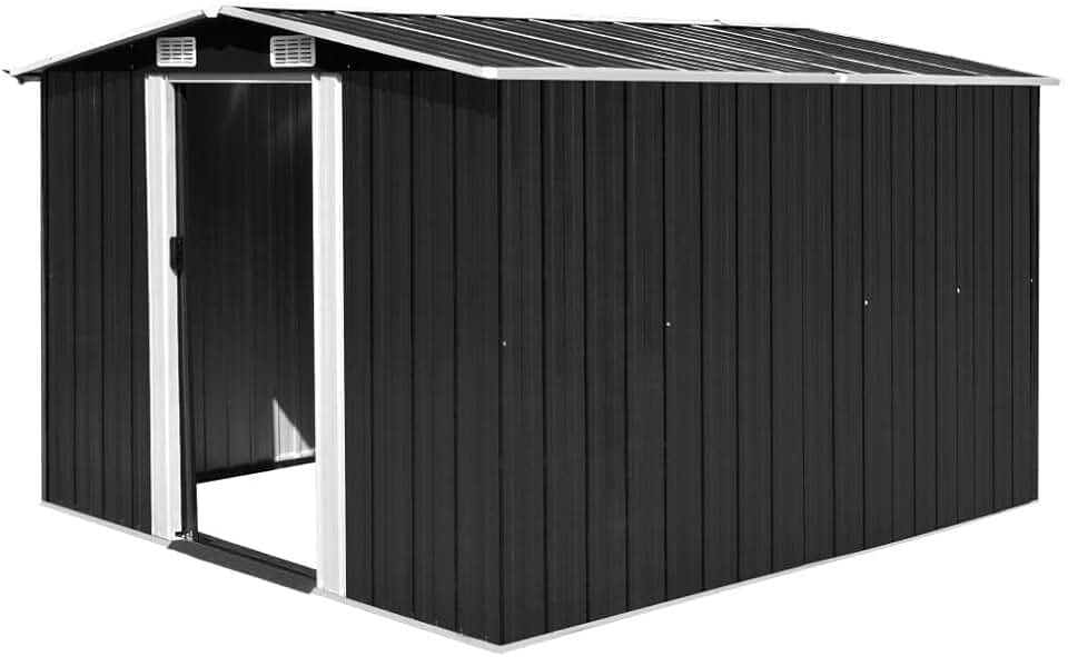 etezen - abri de jardin métal anthracite - 257x298x178cm - rangement extérieur
