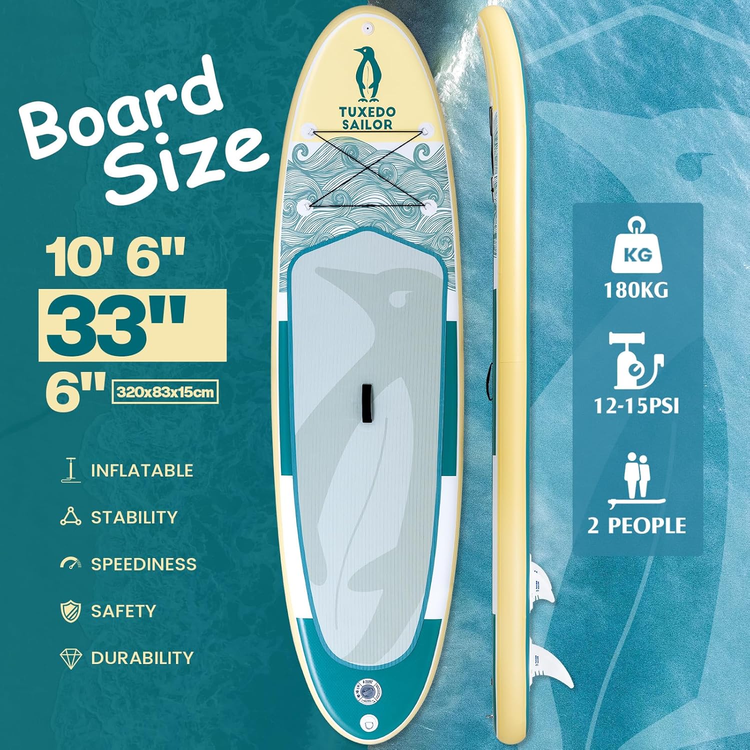 etezen - Paddle gonflable adulte - planche SUP avec accessoires complets