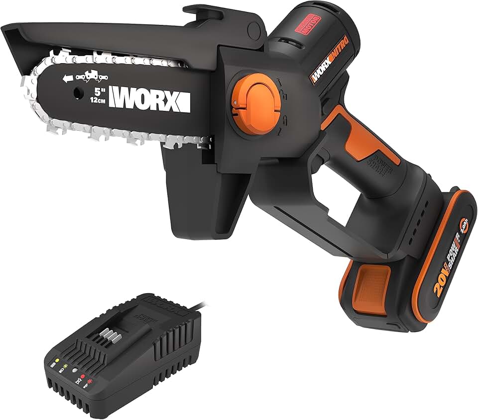 etezen - Mini tronçonneuse brushless 20V, guide 12cm, coupe 10cm, WG325E