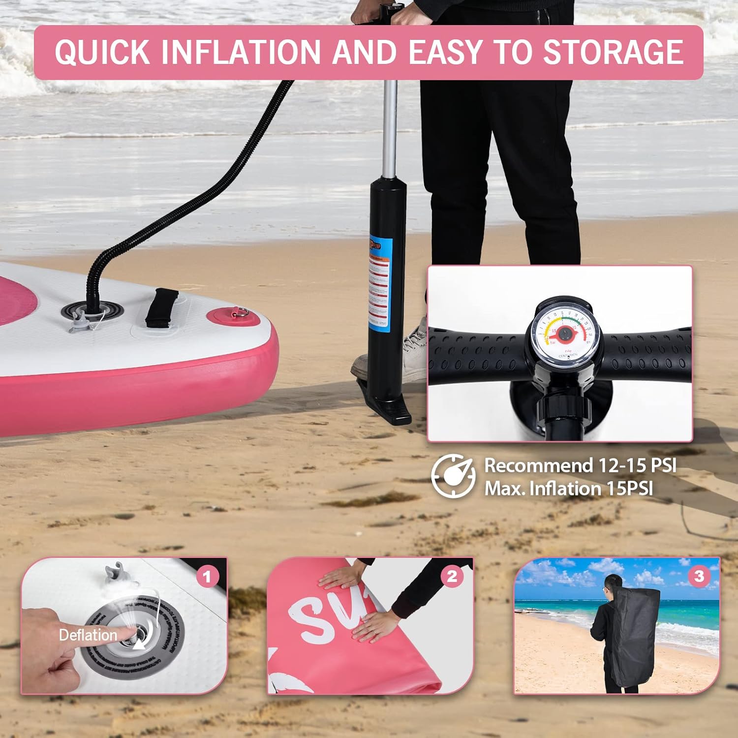 etezen - Paddle gonflable adulte - 320/335cm - 2 places, siège kayak, pagaie alu, support caméra, pompe, 150kg