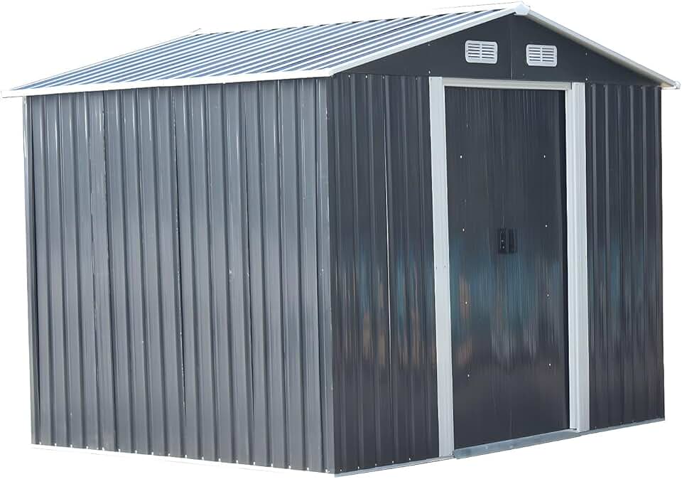 etezen - MANSO - abri de jardin métal 5,2m² - acier galvanisé gris