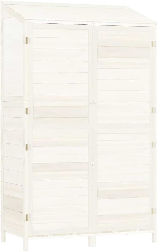 etezen - Hangar de jardin solide 102x52x174,5 cm bois blanc