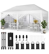 etezen Tonnelle Pliante 3x6 Imperméable, Barnum Pliant de Jardin Exterieur, Pop-Up Gazebo a...