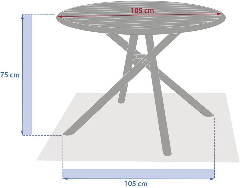 etezen - Nebullia Table Jardin 4 places 105cm Vert Laurier