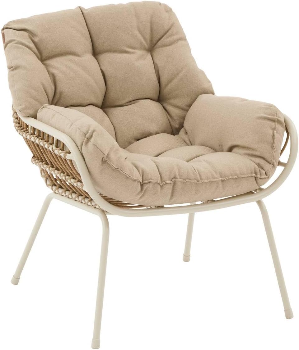 etezen - Paopao Duo - Compact, résine tressée, coussins - Argile, acier anti-corrosion