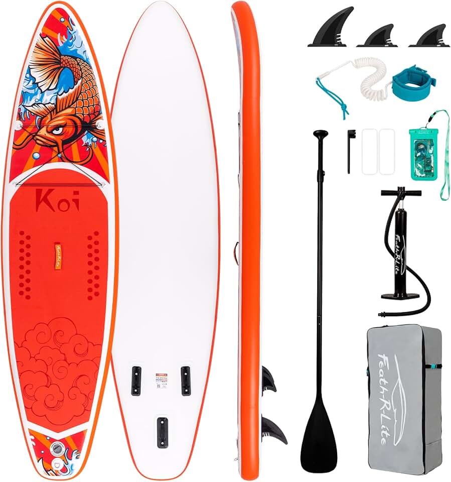 etezen Planche de Surf Gonflable Accessoire Complet Pagaie réglable,Pompe,Sac à Dos de Voyage,Laisse de sécurité,Étui étanche