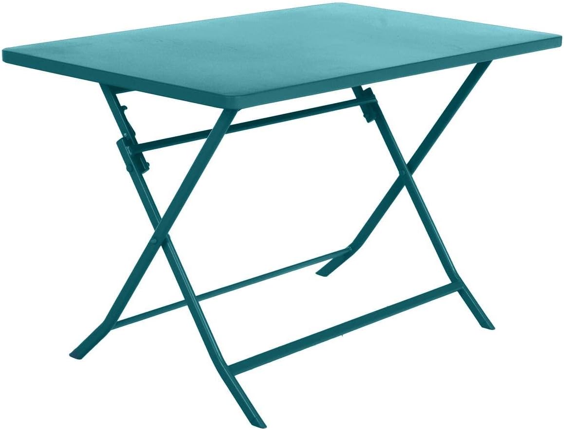 etezen - Greensboro - 120x70cm - table pliante 4 places acier bleu