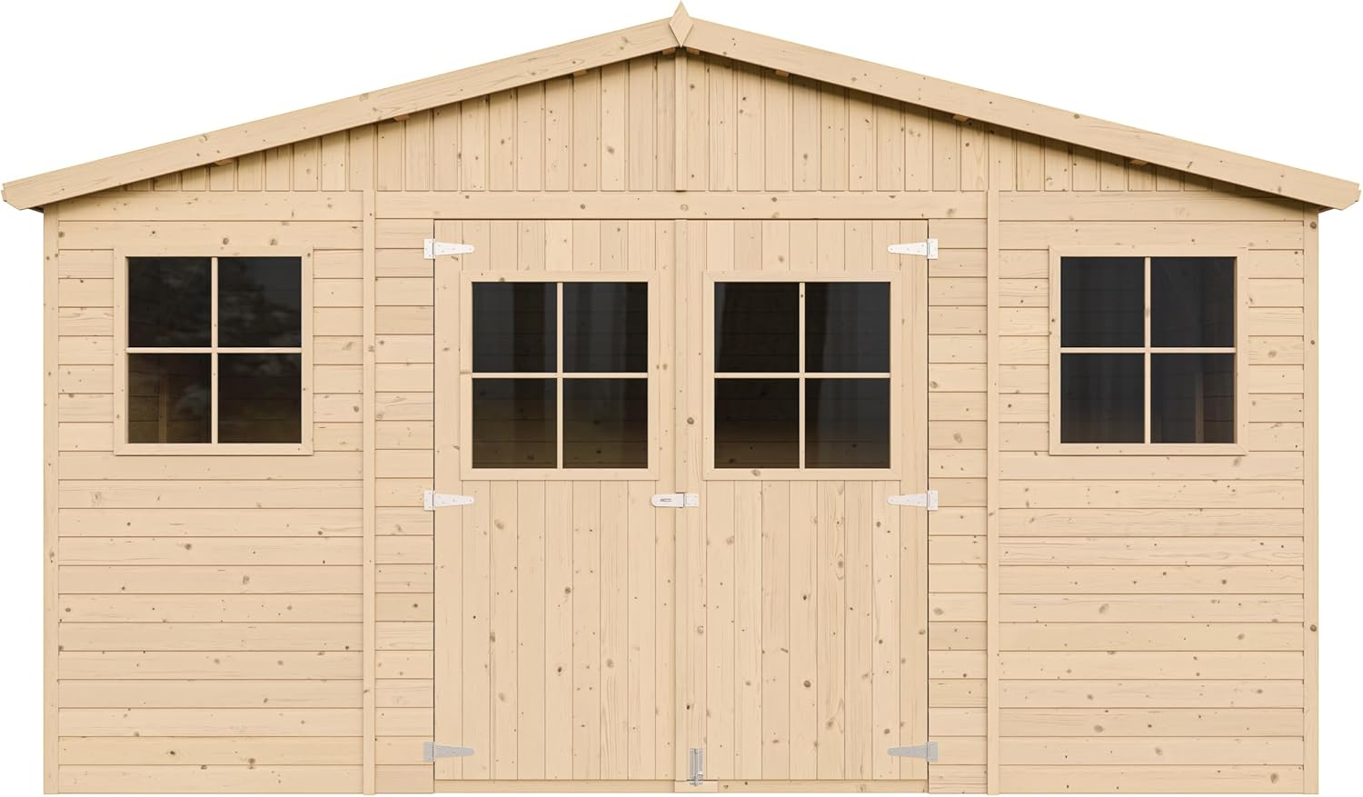 Abri de Jardin en Bois Exterieur avec Plancher IMPRÉGNÉ- Chalet en Pin/épicéa-H246x418x320 cm/12 m²- Construction de Panneaux - Rangement pour vélos, Remise à Outils- etezen M331+M331G