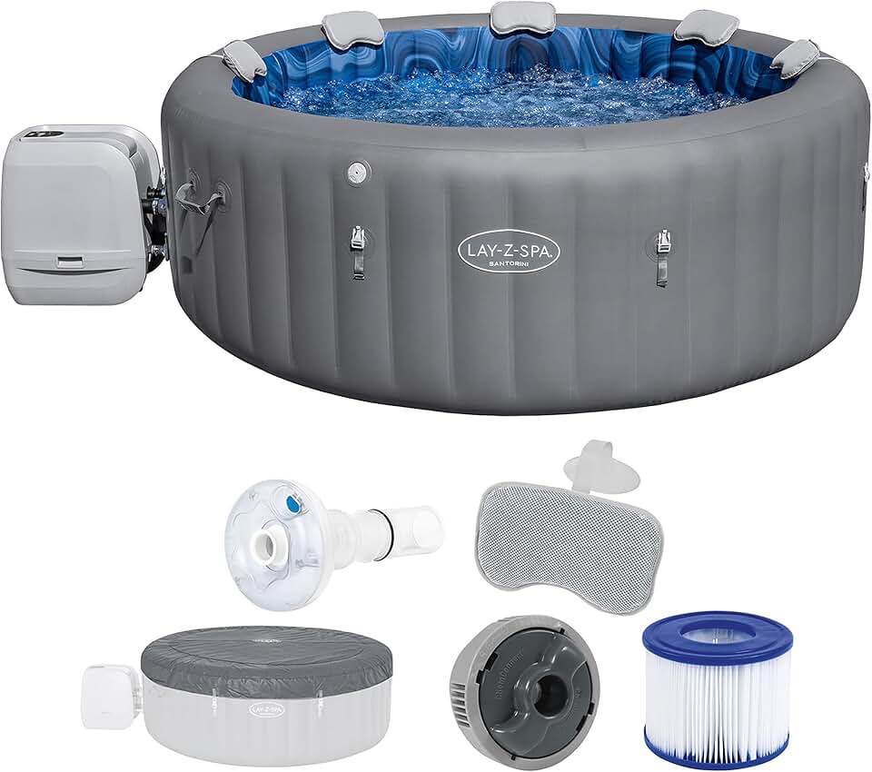 etezen - Spa Santorini Smart HydroJet Pro - 216x216x80cm - 5 à 7 personnes, contrôle par application