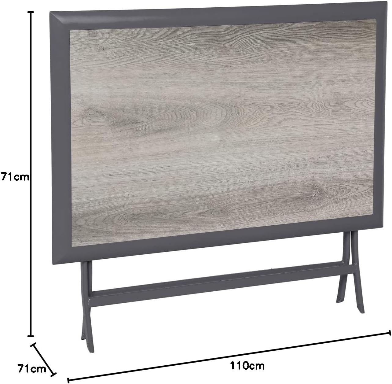 etezen - Azua - table pliante rectangulaire, 4 places, aluminium epoxy, gris fumé