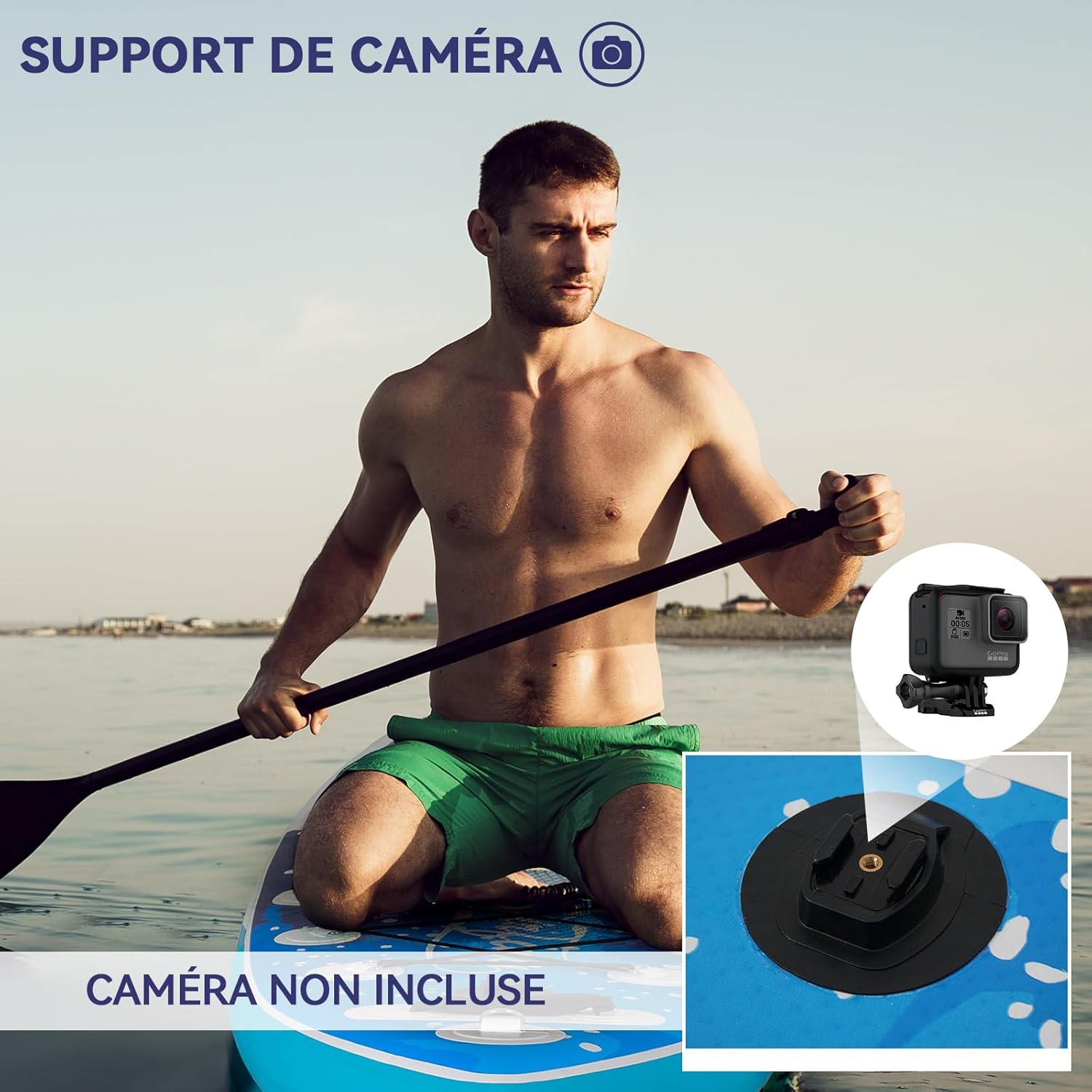 etezen - Paddle gonflable 320/335cm - 2 personnes, siège kayak, jusqu'à 150kg