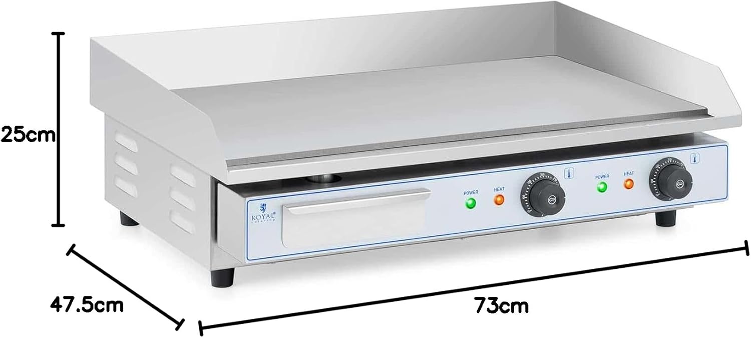 etezen - Plancha Électrique Double - 73x40cm - 2x2200W INOX Restaurant