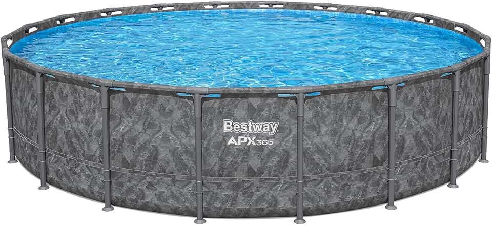 etezen - Kit Piscine Hors Sol APX - ronde - 610x610x132 cm - gris foncé