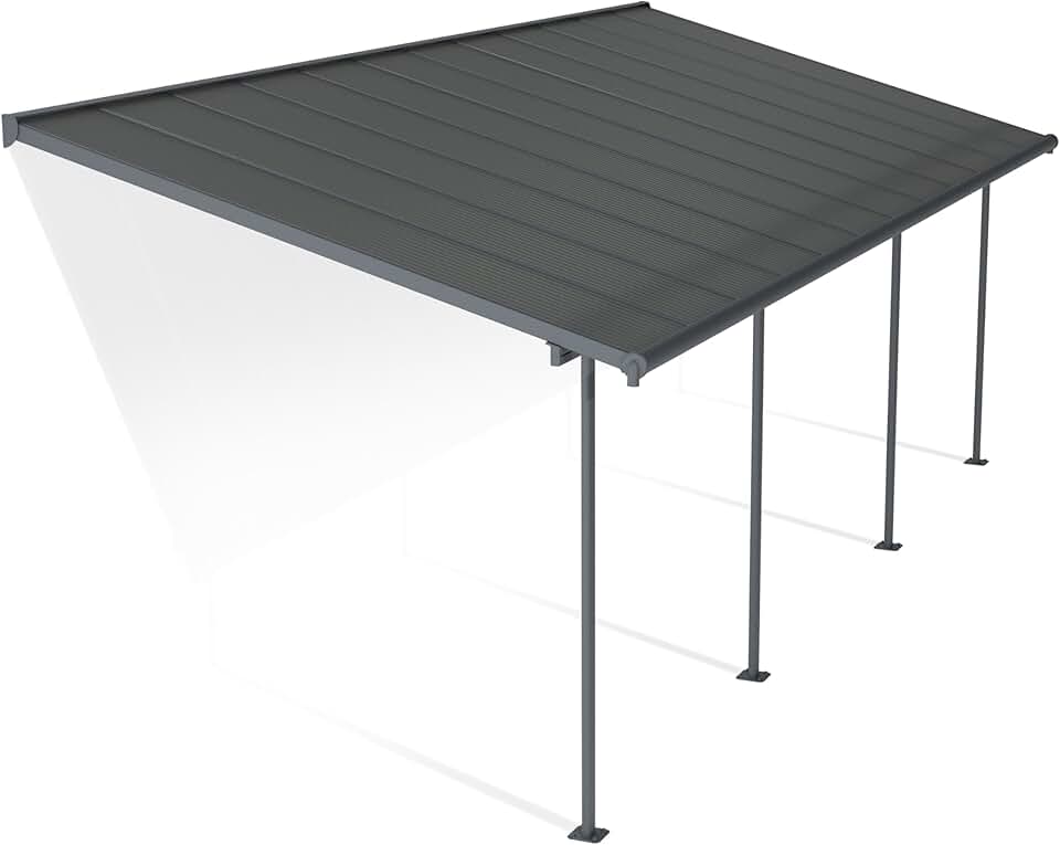 etezen - Capri série - 3x7m pergola adossée alu/polycarbonate, 21.8m², garantie 7 ans