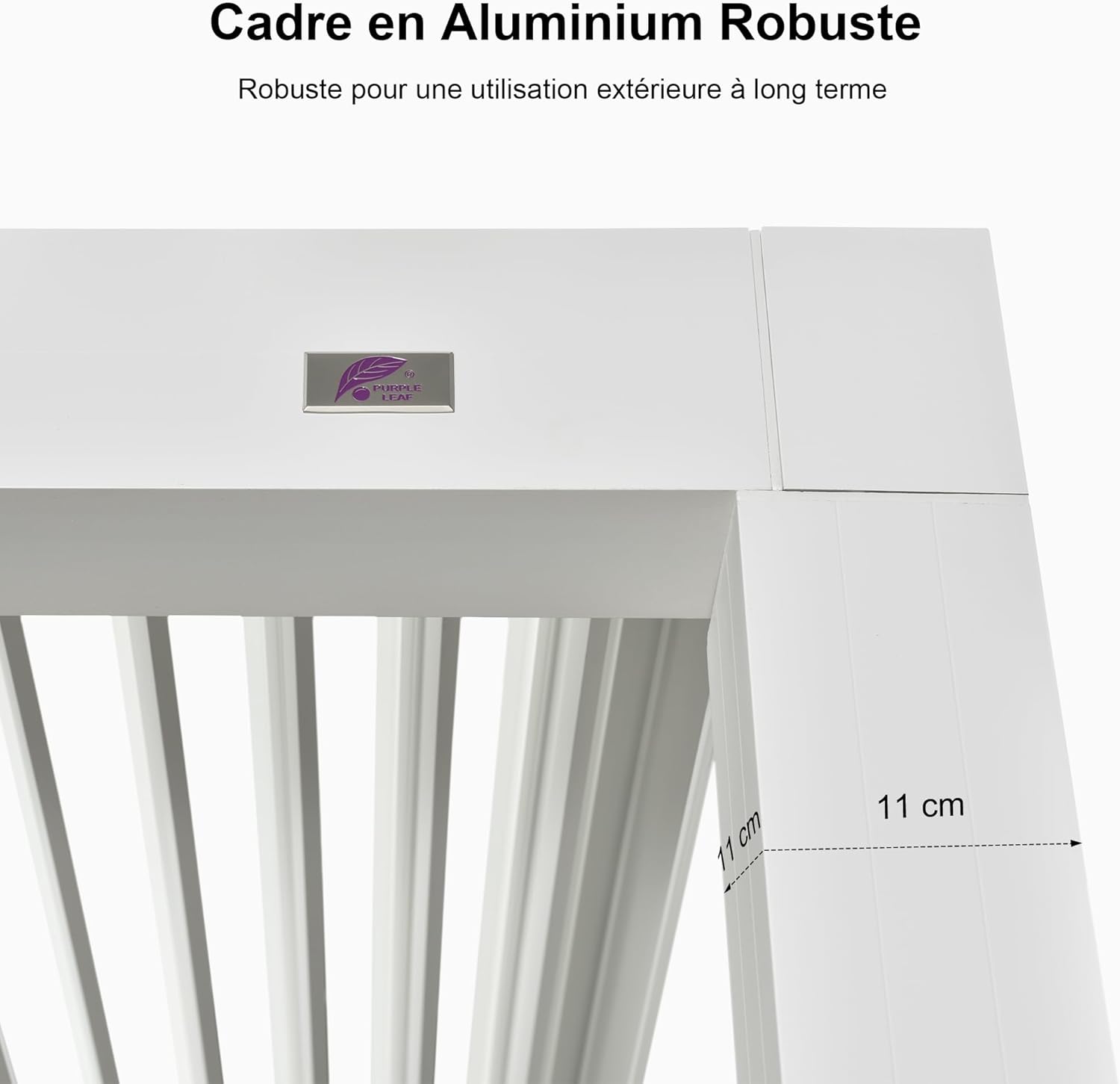 etezen - Pergola bioclimatique 4,24x3m - alu, LED, gouttières, blanc