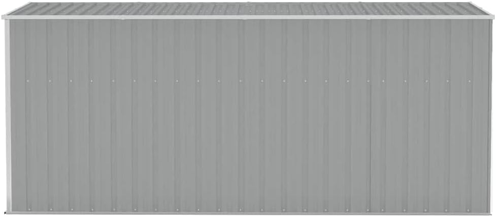 etezen Abri de Jardin Mural Gris 118x382x178 cm Acier galvanisé,Structures extérieures, Cabanes & abris de Jardin,316230