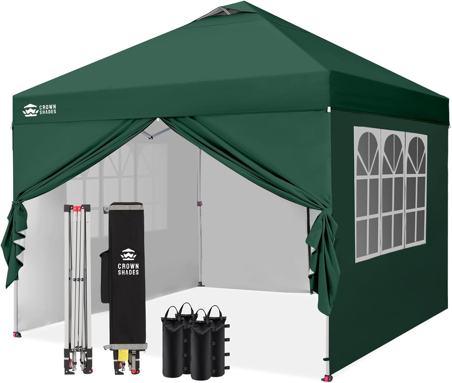etezen Tonnelle Pliante 3x3 Imperméable, Barnum Pliant de Jardin Exterieur, Pop-Up Gazebo avec Sac de Rangement, UPF 50+, avec 4 Parois Latérales Amovible, 4 Sac de Sable, Vert Forêt