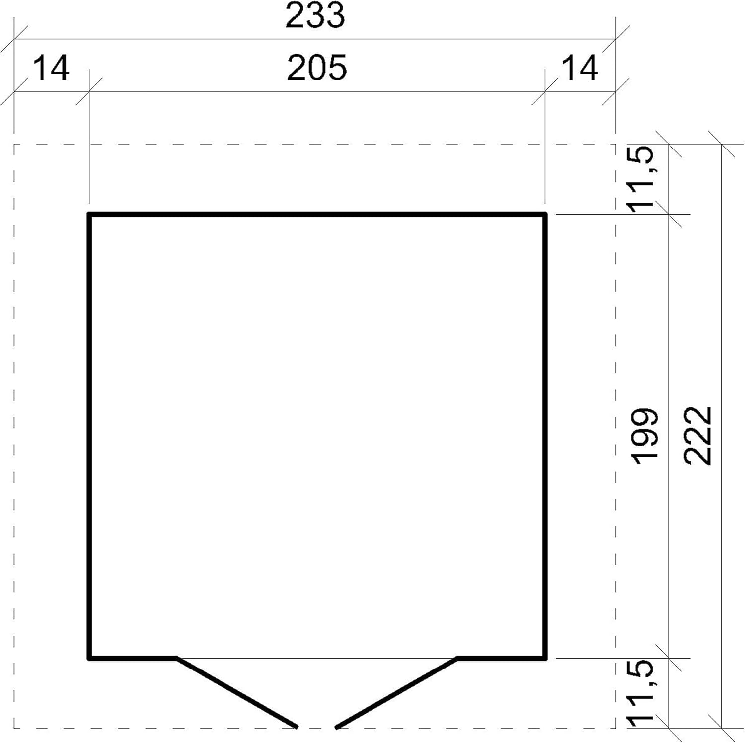 Abri de Jardin en Bois Naturel - Stockage extérieur avec fenêtres H228x222x233 cm/4,2 m² Hangar en Bois Naturel - Atelier Rangement Outils et vélos- etezen M351