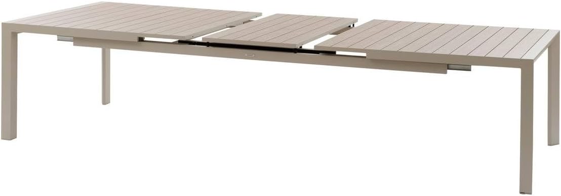 etezen - Evasion Argile - table extensible 14 places - aluminium bois antirouille, rallonge