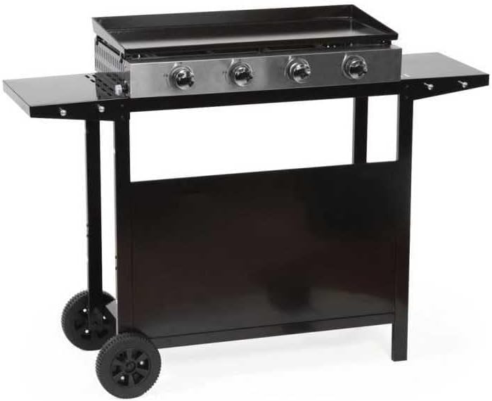 etezen - MERIDA série - 75x35 cm - 4 feux gaz, chariot, acier - GARDENMAXMERIDA