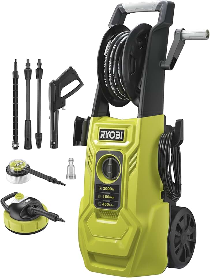 etezen - Série RY150PWA - 2000 W, 150 Bars, 8 m flexible, réservoir détergent, lance Vario/Turbo, Brosse rotative - RY150
