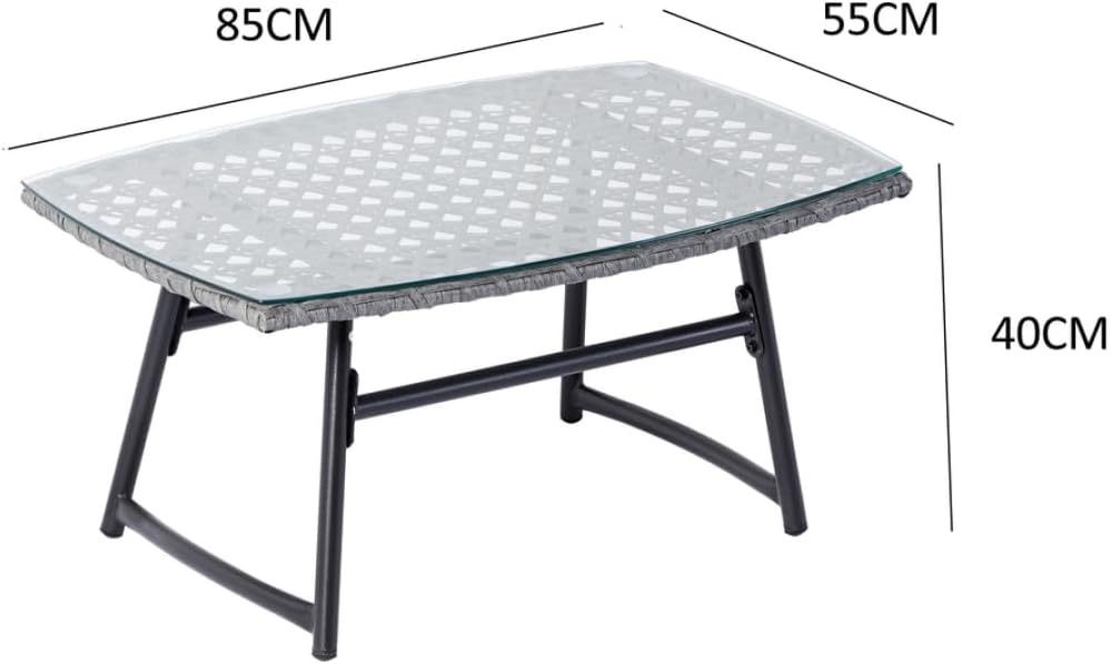 etezen - Guahana - salon bas 4 places, acier, rotin, coussins épais